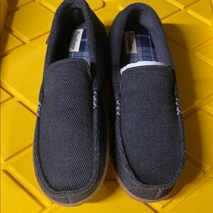 Dearfoams Charcoal Herringbone Slippers Mens 11-12